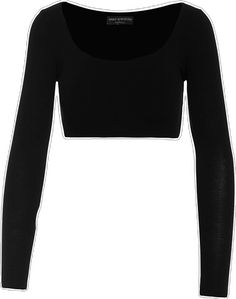 Fall Crop Top With Scoop Neck And Stretch Fit, Fall Stretch Crop Top With Scoop Neck, Fall Season Stretch Scoop Neck Crop Top, Casual Tops With Thumbholes For Night Out, Fitted Crew Neck Crop Top With Thumbholes, Seamless Scoop Neck Crop Top For Night Out, Fitted Crew Neck Crop Top For Night Out, Scoop Neck Crop Top For Night Out, Black Cropped Tops With Thumbholes