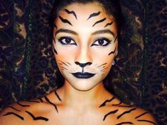 Tiger Costume Women, Tiger Costume Diy, Tiger Face Paint, Carnaval Make-up, Tiger Halloween Costume, Meme Costume, Halloween Makeup Clown