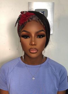 Natural Dramatic Makeup Black Women, Birthday Makeup For Black Women Red Lip, Red Lipstick Makeup Dark Skin, Bronze Full Glam Makeup, Smokey Eye With Red Lips Black Women, Seductive Makeup Looks Black Women, Face Beat Makeup Prom, Makeup Ideas For Burgundy Dress, Makeup Look For Photoshoot