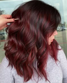 Cool-Tone Mocha Red Balayage Hair