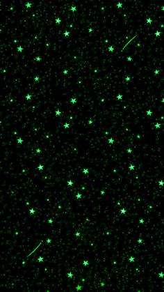 green stars on a black background