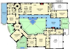 this is an image of the floor plan for a house that has swimming pool and hot tub