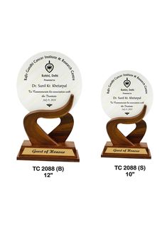 two awards are shown on top of each other