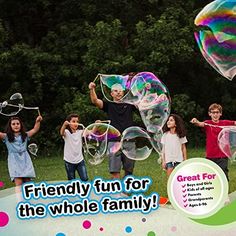 a group of kids are playing with bubbles and streamers in an advertisement for the children's soap company