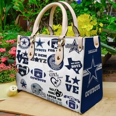 Product information: Product information: Dallas cowboys leather bag nt95 Women Leather Hand BagManufactured with premium water-resistant PU leather.Size: 29*20*10.5 cm ~ 11.4*7.9*4.1 inch.Features comfortable and sturdy carrying straps We Dem Boyz Cowboys, Dallas Cowboys Women, Dallas Cowboys Logo, Dallas Cowboys Fans, Dallas Cowboy, Nfl Dallas Cowboys, Bag Handle, Everyday Items, Women Leather