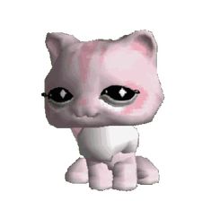 an image of a pink cat with big eyes