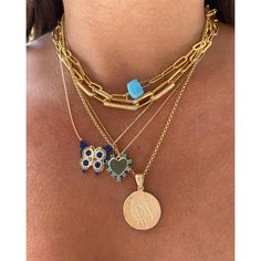 At the center of any good necklace stack is something bold, bright, and simple to tie your look together—our Beauty Bead was born for the role! We love this staple piece because of how well its trendy minimalist gold cable chain accents its blocky turquoise blue bead. It's the perfect mix of sleek and "statement"! Whenever your look could use a fresh pop of color or when your mood needs a boost, sling this little piece of optimism 'round your neck as a reminder to keep your eyes out for blue ski Spiritual Turquoise Jewelry For Everyday, Everyday Spiritual Turquoise Jewelry, Dainty Gold Turquoise Gemstone Necklace, Gold Turquoise Necklace For Healing And Spirituality, Gold Turquoise Gemstone Necklace In Dainty Style, Gold Turquoise Pendant Necklace With Gemstone, Spiritual Gold-plated Jewelry With Natural Stones, Gold Turquoise Necklace With Round Pendant, Spiritual Gold Plated Jewelry With Natural Stones