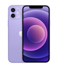 the new iphone 12 is shown in lila and has an image of a circular object on it