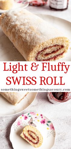 a light and fluffy swiss roll on a plate