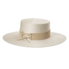 This luxurious bolero felt hat is adorned with a suede leather corset band and comes in a Bijou Van Ness hat box. 100% wool felt Brim measures 3.825 inches