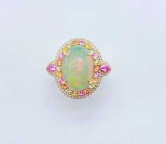 Rainbow Opal Ring, Rainbow Diamond, Rainbow Sapphires, Rainbow Opal, Liquidation Sale, Pink Sapphire Ring, White Rainbow, Sapphire Diamond Ring, Star Hotel