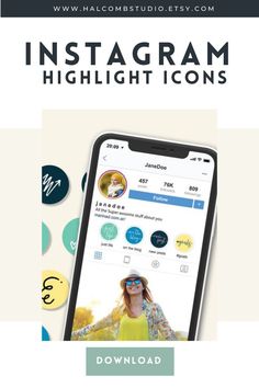 an instagramr with the text instagram highlight icons on it, and a photo of
