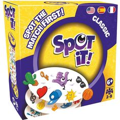 Spot It! Classic (Eco-Sleeve Box Packaging) Asmodee & Zygomatic  Players:  2 - 8 Ages:  6+ Time To Play:  15 Minutes Description: Spot It! is a game of sharp eyes and lightning reflexes! There are only two matching symbols between any two cards. Spot It! first to win! Are you up for the challenge? This release of Spot It! Includes rules in English, Spanish, and French! LIGHTNING-FAST MATCHING GAME: Challenge your observational skills and lightning reflexes with Spot It!, where players race to spot the only matching symbol between any two cards. FIVE GAMES IN ONE: Enjoy diverse gameplay with 5 built-in variations included in the set, ensuring endless entertainment and replayability for all ages. PERFECT FOR QUICK GAMES: Each round is fast-paced and energetic, ideal for quick game sessions t Matching Symbols, Sharp Eyes, Classic Card Games, Family Card Games, Quick Games, Game Mechanics, Spot It, Animal Symbolism, Family Cards