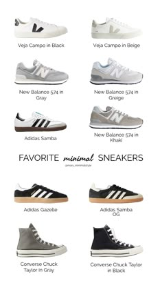 Selection of favorite minimal sneakers #minimalist #minimalstyle #minimalfashion #minimalchic #minimalstreetstyle #minimalsneakers #sneakers #sneakersaddict #sneakershoes #sneakerslover #sneakerswomen #highstreet #highstreetstyle #ltkstyletip #ltkshoecrush #adidasamba #newbalance574 #adidasgazelle Newbalance Outfits 574, Old Money Sneakers, Minimal Sneakers, Classy Sneakers, Basic Sneakers, Snicker Shoes, Casual Shoes Women Sneakers, Must Have Shoes