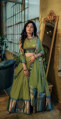 Lanhaga Designs, Lehenga Design From Silk Saree, Latest Simple Lehanga Design, Silk Saree Lehnga Design, Saree Into Lehenga Designs, Lengha Design From Saree, Lehnga Made From Saree, Pattu Saree Lehanga Design, Ghagra Choli From Old Saree