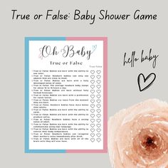 the true or false baby shower game