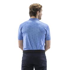 Give your best move in every direction during gameplay with the best gear our Blue Leaf Polo Shirt. This shirt is designed to have a relaxed and comfortable fit to give you the mobility you need for a smoother swing. This Polo Shirt will not let you down. Get the best Golf Polo Shirt you deserve. Features: Soft smooth fabric It offers an extreme athletic feeling Quick-dry for all-day comfort Durable Functional Moisture-wicking Golf Tops, Blue Sporty Tops With 4-way Stretch, Moisture-wicking Golf Top, Technical Short Sleeve Tops For Golf, Blue 4-way Stretch Sports Top, Functional Breathable Tops For Golf, Blue Technical Short Sleeve T-shirt, Technical Blue Short Sleeve T-shirt, Casual Breathable Blue Tops