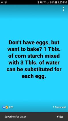 a blue background with the words don't have eggs, but want to bake?