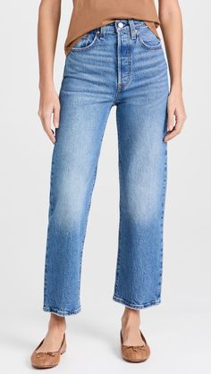 Fast Free Shipping & Free Returns on Levi's Ribcage Straight Ankle Jeans at Shopbop. Shop new arrivals from Levi's at Shopbop.com Dress With Jeans, Levis Ribcage Straight Ankle Jeans, Levi's Ribcage, Levis Ribcage Straight, Levis Outfit, Levis Ribcage, Straight Ankle Jeans, Rib Cage, Jeans Outfit