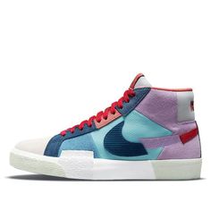 Nike SB Skateboard Zoom Blazer Mid PRM Blue Mosaic Sneakers/Shoes Nike Sb Zoom Blazer Mid, Nike Sb Zoom Blazer, Nike Sb Blazer, Nike Snkrs, Nike Sb Zoom, Blue Mosaic, Nike Blazers Mid, Turquoise Leather, Nike Brand