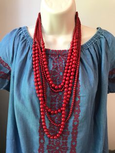 Red Multi Strand Bubble Beaded Bib Statement Necklace Spacer beads are translucent Hook & Eye Clasp Knots & Nautical https://www.etsy.com/shop/BohoJewelBoutique?section_id=17156153&ref=shopsection_leftnav_1 Chunky Chain Link Statement Necklaces https://www.etsy.com/shop/BohoJewelBoutique?section_id=17156207&ref=shopsection_leftnav_2 Crystal Necklaces https://www.etsy.com/shop/BohoJewelBoutique?section_id=17156263&ref=shopsection_leftnav_3 Bubble Bib Statement Necklaces https: Multi Coloured Necklaces, Flower Statement Necklace, Color Necklace, Beaded Chandelier, Beaded Statement Necklace, Free Earrings, Colorful Jewelry, Cool Necklaces, Multi Strand Necklace