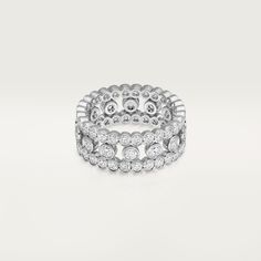 Cartier - Broderie de Cartier ring - Ring  - Broderie de Cartier ring, white gold 750/1000, set with 70 brilliant-cut diamonds totaling 2.43 carats (for size 52). Please note that the carat weight, number of stones and product dimensions will vary based on the size of the creation you order. For detailed information please contact us. Luxury Cartier White Gold Wedding And Engagement Ring, Cartier Silver Ring, Most Expensive Ring, Trinity Bracelet, Trinity Necklace, Cartier Love Ring, Huge Rings, Cartier Earrings, Expensive Rings