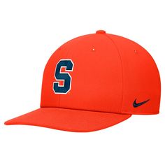 Complete your Syracuse Orange game day look with this Pro Snapback Hat from Nike. With its structured fit and mid-crown design, this Syracuse Orange hat offers a timeless look that's perfect for game day or any casual occasion. The embroidered team graphic on the solid front panels pops against the team-colored crown and bill, while the snap closure ensures you'll always enjoy the ideal fit. Classic Snapback Visor Hat For Sports Events, Classic Visor Snapback Hat For Sports Events, Sporty Snapback Hat With Flat Brim For Fans, Sports Fan Flat Brim Fitted Baseball Hat, Sports Fan Flat Brim Fitted Hat For Baseball Season, Collegiate Snapback Baseball Cap, Collegiate Six-panel Baseball Cap For College, Nike Baseball Cap Snapback, Classic Snapback Hat With Flat Bill For Fan Gear