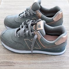 Rose Gold And Charcoal Sneakers. I’m Good Used Condition, Worn Several Times. Fits True To Size. Sneaker Outfits, Sneakers Outfit, Crazy Shoes, New Balance Shoes, Shoe Obsession, Anton, Shoe Game, Sneaker Head, Tennis Shoes