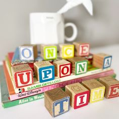 wooden blocks spelling out the word once upon