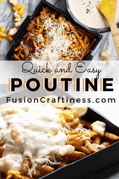 an easy poutine recipe with cheese on top