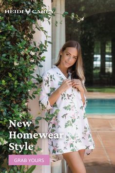 Your new favorite stylish nightshirt. Comfy and elegant, you won't want to take it off to get dressed. Summer Sleepwear With 3/4 Sleeves, Casual Long Sleeve Nightgown With Floral Print, Casual Long Sleeve Floral Print Nightgown, Long Sleeve Summer Nightgown With Relaxed Fit, Casual Spring Sleepwear With 3/4 Sleeve, Casual 3/4 Sleeve Spring Sleepwear, Spring Floral Print Nightgown For Home, Spring Sleepwear With 3/4 Sleeves, Relaxed Fit Nightgown For Summer At Home