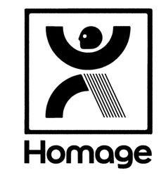 a black and white sign that says homage