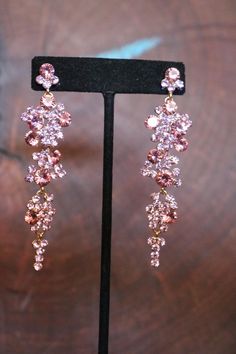 Pink rhinestone earrings pink dangle earrings. light pink | Etsy Pink Crystal Embellished Jewelry For Party, Pink Crystal-embellished Jewelry For Party, Glamorous Pink Crystal-embellished Jewelry, Pink Sparkling Earrings For Party, Wedding Pink Sparkling Crystal Earrings, Pink Crystal Bridal Earrings For Party, Pink Crystal Drop Bridal Earrings, Pink Crystal Rhinestone Earrings For Wedding, Pink Sparkling Crystal Earrings For Wedding