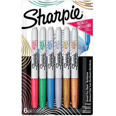 four different colored markers are in the package, and one is white with black writing on it