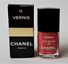 Welcome to my auction. Please read the entire description and agree to the terms before placing bids.  Thank you.        CHANEL Vernis Nail Enamel 14 BRUN INSOLENT        -Full size (13 ml), brand new with box -Made in France **If you don't need the box, please let me know and I can offer a discount.  **I have many more CHANEL nail polish not listed. If you are looking for any specific colors, please let me know and I can list them for you. Shipping outside the US is USD35 by USPS Priority Mail International Service (same shipping rate for up to 8 small items in one package). More combine shipping options are available; please send me a request before bidding. All sales are final. There is NO return/refund for this item. Please consider this before placing bids. Thank you for looking. Chanel Nail Polish, Chanel Nails, Chanel Paris, Size 13, The Box, Nail Polish, Let Me, Auction, Chanel