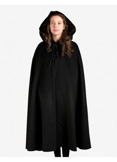 Cloaks | Venetian Carnival Costume Black Cloak With Hood, Black Medieval Cape For Cosplay, Luxury Medieval Winter Cape, Black Long Sleeve Cape For Larp, Gothic Black Hooded Cape, Black Cape, Masquerade Ball, Carnival Costumes, Cloak