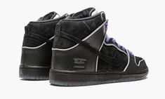 Black, white and purple suede and leather Nike Dunk High Elite SB sneakers from Nike. Sb Nike, Nike Sb Dunk High, Dunk Low Nike, Sb Dunk High, Box Shoes, Nike Dunk High, Nike Sb Dunk, Dunk High, Purple Suede