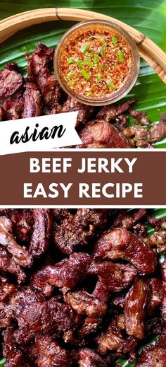 This asian beef jerky recipe features a delicious Thai marinade that can be sun-dried, oven-dried, or made in a dehydrator. It’s a low-carb, keto-friendly, high-protein, and healthy party snack. Dehydrated Meat Recipes, Dehydrated Seasoning, Thai Beef Jerky Recipe, Thai Beef Jerky, Keto Beef Jerky Recipe, Asian Snack Recipes, Thai Marinade, Teriyaki Beef Jerky Recipe, Jerky Marinade Recipes