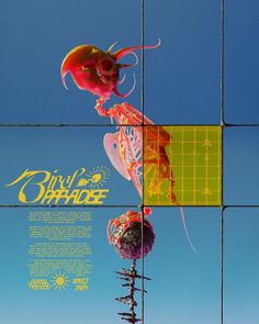 an advertisement for jellyfish parade in front of a blue sky