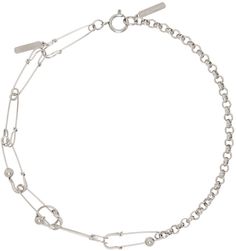 Justine Clenquet: SSENSE Exclusive Silver Ash Necklace | SSENSE Silver Ash, Justine Clenquet, Silver Jewlery, Ashes Necklace, Cable Chain Necklace, Girly Jewelry, Rolo Chain, Jewelry Inspo, Spring Rings