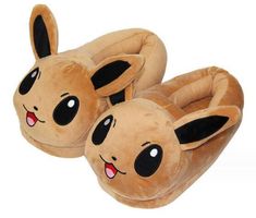 a pair of slippers that have been made to look like pokemon pikachu