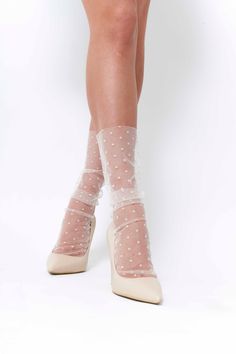 We are so glad to see you in our shop! 😊💛 - - - - - - - - - - - - - - - - - - - - - - - - - - - - - - - - Charming sheer tulle polka dot socks! Very elegant and adds a touch of style to any outfit and shoes (from sandals and heels to sneakers and boots). Versatile, laconic, for any shoe and style - there is universal model of socks! Special occasions, weddings, birthdays and more. Makes a great gift as well! ▪ Product details: Size: US adult size S (6-7.5), length 50 cm (19.6 inches) M (8-9), Polka Dot Gloves, Tulle Shawl, Beige Socks, Tulle Socks, Tulle Gloves, Socks Lace, Beige Hair, Polka Dot Socks, Vintage Socks