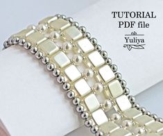 a close up of a bracelet on a white surface with text overlay that reads, how to make a beaded cuff