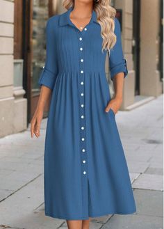 Color:Denim Blue;Size:S;Size:M;Size:L;Size:XL;Size:XXL;Package Contents:1 X Dress;Occasion:Other;Style:Casual; Long Sleeve Denim Blue Dress With Buttons, Medium Wash Knee-length Shirt Dress With Buttons, Medium Wash Knee-length Shirt Dress, Denim Blue Buttoned Dress For Fall, Long Sleeve Buttoned Denim Summer Dress, Button-up Medium Wash Shirt Dress, Medium Wash Button-up Shirt Dress, Long Sleeve Denim Dress With Buttons For Summer, Spring Denim Blue Buttoned Midi Dress