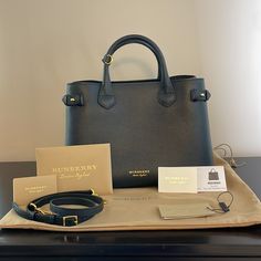 Brand New 100% Authentic With All Original Paper Work, Receipt And Tags. Dust Bag And Shoulder Strap. Burberry Banner Bag, Black Burberry Bag, Burberry Black Purse, Vintage Burberry Bag Lyst, Burberry Check Tote Bag, Burberry Shoulder Bag Mytheresa.com, Leather Shops, Burberry Bag, Kate Spade Top Handle Bag