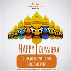 an advertisement for the upcoming project happy dushera, celebrating the victory of good over evil