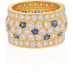 Cartier - 18K Yellow Gold Nigeria Diamond Sapphire Ring Diamond Sapphire Ring, Sapphire Diamond Ring, Gold Band, Estate Jewelry, Gold Bands, Cartier, Ring Sets, Sapphire Ring, Band Rings