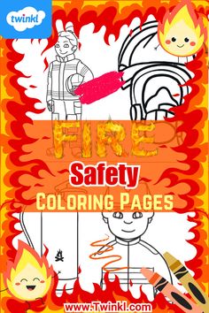 Fire Safety Coloring Pages Safety Coloring Pages, Fire Prevention Week, Fire Prevention, Child Safety