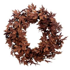 a wreath made out of leaves on a white background