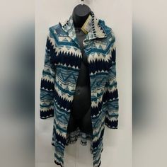 Brand New Women's Business Casual Hoodie Sweater, 100% Acrylic. Blue Hooded Cardigan For Fall, Blue Hooded Cardigan For Spring, Blue Hooded Sweater For Fall, Blue Casual Cozy Outerwear, Cozy Blue Hoodie For Fall, Blue Fitted Hoodie For Fall, Fitted Blue Hoodie For Fall, Blue Fitted Warm Outerwear, Cozy Blue Hoodie Outerwear